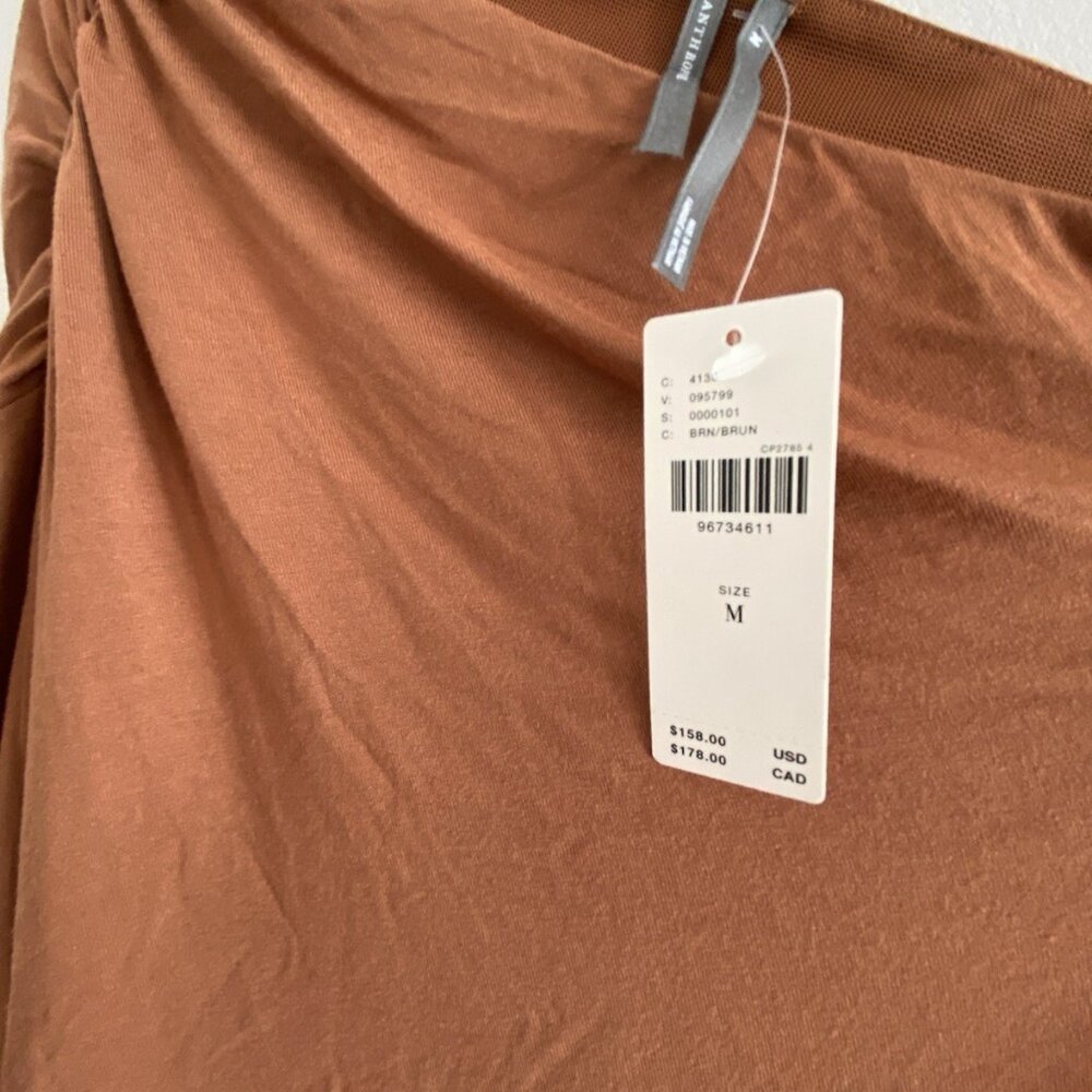 By Anthropologie Long-Sleeve Off-The-Shoulder Asymmetric Slim Midi Dress - Picture 5 of 5